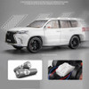 1/18 Lexus LX570 Alloy Model Car Toy Diecast with Sound Light Pull Back Large Scale Car Model Toys for Boys Birthday Collection