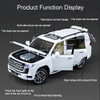1/24 Scale Alloy Diecast Land Cruiser Toy Car Model Sound Light with Car Key Control SUV Vehicle Models for Boy Gifts Collection