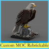 Customized MOC Flag Wreath Bald Eagle Creative Blocks Animal Model Technology Bricks DIY Educational Assembly Kids Toy Gift