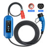 Mobile EV Charger 16A 11KW Type 2 IEC-62169 Plug Adjust Current Timer Charging For Hybrid Eletric Vehicle Cars 5M Cable