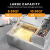 110V 20.7 Qt Commercial Electric Deep Fryer with 2 x 6.35 QT Removable Baskets, Overheat Protection