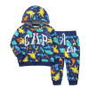 Autumn New 2Pcs Children's Sweater Material Zipper Jacket Infant And Toddler Two Piece Set Long Sleeve Coat With Long Pants