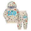 Autumn New 2Pcs Children's Sweater Material Zipper Jacket Infant And Toddler Two Piece Set Long Sleeve Coat With Long Pants