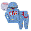 Autumn New 2Pcs Children's Sweater Material Zipper Jacket Infant And Toddler Two Piece Set Long Sleeve Coat With Long Pants