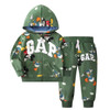 Autumn New 2Pcs Children's Sweater Material Zipper Jacket Infant And Toddler Two Piece Set Long Sleeve Coat With Long Pants