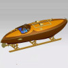 1/6 RC Boat Flying Fish Yacht Model Small 771mm FLYER 15 Sapele Mahogany Log CNC Process DIY Assembled Boat Kit Model Toys