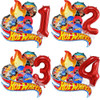 Hot Wheels Birthday Party Balloon Bouquet Decorations 32inch Red Number 1st 2nd Balloons Set Flamme Cars Globos For Boys Girls
