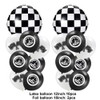 12pcs Race Car Theme Party Decorations Hot Wheels Balloons Checkered Foil Balloon wheel Balloon Kids Children Birthday Supplies