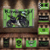 3x5 Ft Kawasakis Flag Polyester Printed Motorcycle Flags for Garage Decor