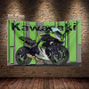 3x5 Ft Kawasakis Flag Polyester Printed Motorcycle Flags for Garage Decor