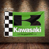 3x5 Ft Kawasakis Flag Polyester Printed Motorcycle Flags for Garage Decor