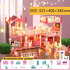 Doll Houses 3D Assembled DIY Miniatures Dollhouse Accessories Villa Princess Castle with LED Light Girl Birthday Gift Toy House