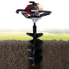 63CC 2 Stroke Motor Post Hole Digger Non-slip with 12In Auger Bit Set Auger Fence Tree Plant
