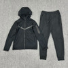 2023 Spring and autumn new men's hooded jacket splicing suit leisure sports jogging two-piece set