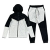 2023 Spring and autumn new men's hooded jacket splicing suit leisure sports jogging two-piece set