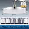 NEW 6 Modes Rainfall Shower Head Bathroom High Pressure Top Rain Shower Heads Shower Faucet Accessories Gun Grey/Black/Silver