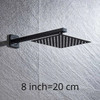 Rainfall Shower Head 8"/10"/12" Square Bathroom Ultrathin Rain Top Shower Head with Shower Arm Faucet Accessories Wall Mounted