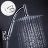 8 Inch Rain Shower Head Set High Pressure Shower Head 304 Stainless Steel Square Waterfall Shower Head Ceiling Shower Head