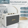 Wireless Outdoor High-fidelity Retro Classic Portable Wood Leather Home Bluetooths Speakers Support USB/AUX Input Play Caixa De