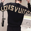 Men's Fashion Luxury Warm Streetwear Sweatshirt Casual Spring Autumn Letters Print Loose O-Neck Y2k Male Long Sleeve Top Clothes