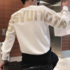 Men's Fashion Luxury Warm Streetwear Sweatshirt Casual Spring Autumn Letters Print Loose O-Neck Y2k Male Long Sleeve Top Clothes