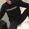 Men's Fashion Luxury Warm Streetwear Sweatshirt Casual Spring Autumn Letters Print Loose O-Neck Y2k Male Long Sleeve Top Clothes