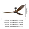 Large Size Wood DC Ceiling Fan 70 88inch 85-265V Industrial Fans No Light With Remote Control Wood Fans For Home Ventilador Tech