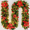 2.7m LED Light Christmas Rattan wreath Luxury Christmas Decorations Garland Decoration Rattan with Lights Xmas Home Party