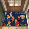 Cute Teddy Bear Happy P-Polos Sport Door Mat Anti-slip Absorb Water Long Strip Cushion Bedroon Mat Bedside Mats