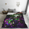 Classic Monster Jam Pattern Blanket Coral Fleece Plush Print Cartoon Monster Truck Warm Throw Blankets for Bed Car Plush Quilt