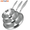 304 Stainless Steel Frying Pan, NonStick Pan Fried Steak Pot Uncoated Kitchen Cookware For Gas Stove and Induction Cooker
