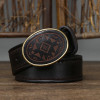 3.8cm Width Thick Men Retro Genuine Leather Belts Copper Smooth Buckle Cowhide Business Belt High Quality Male Waistband