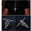 Outdoor EDC Stainless Steel Bull Head Multi-function Pocket Cutting Tool Necklace Pendant Defensive Window Breaker
