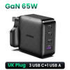 UGREEN 65W GaN Charger Quick Charge 4.0 3.0 Type C PD USB Charger with QC 4.0 3.0 Fast Charger for iPhone 15 14 13 Xiaomi Laptop