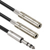 2Pcs 6.35Mm 1/4 Inch Stereo Jack Splitter Cable Adapter Lead Plug To Double 6.35Mm Sockets