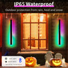 Outdoor Long Wall Light Fixtures LED Waterproof IP65 Wall Mount Lighting RGB 7-Colors Dimmable Garden Porch Light Lantern Sconce