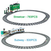 Technical Subway Train City Car Metro Tram Electric Model Rechargeable Lithium Battery Motor Building Blocks Toys For Boy Gift