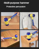1 double headed installation hammer, 25mm to 45mm rubber hammer with rubber handle, detachable insulated installation hammer