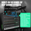 DGNOG GT80S 8 Mono Channel Audio Mixer 99 Effect 7 Band EQ 48V DJ Mixing Console USB Recording Bluetooth Sound Table for stage