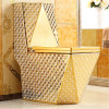 New Bathroom Golden Design Water Closet Ceramic One Piece Floor mounted Indoor Gold Plated Toilet