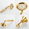 Golden Bath Shower Faucet Set Wall Mounted Swan Bathtub Faucet Bathroom Cold and Hot Bath and Shower Mixer Tap Brass Handshower