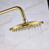 Golden Shower Faucet Dual Handle Shower Faucet Set Wall Mounted Rainfall Shower System Bathroom Bath Shower Mixer Sliding Bar