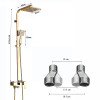 Quality Golden Bathroom Shower Faucet 8" Square Rainfall Shower Column Wall Mount Bath Set Single Handle With Handshower