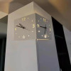 Automatic Induction Lamp Luminous Corner Clock Square Living Room Simple Double-Sided Iron Digital Hollow-out Two-Side