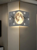 2023 new living room corner double-sided luminous creative clock wall lamp Moon corner wall clock hole-free corner clock