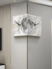 2023 new living room corner double-sided luminous creative clock wall lamp Moon corner wall clock hole-free corner clock