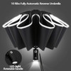 Fully Automatic Reverse Folding Umbrella With LED Flashlight 10Ribs Windproof Reflective Stripe UV Umbrellas For Sun Or Rain Day