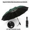 Fully Automatic Reverse Folding Umbrella With LED Flashlight 10Ribs Windproof Reflective Stripe UV Umbrellas For Sun Or Rain Day