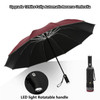 Fully Automatic Reverse Folding Umbrella With LED Flashlight 10Ribs Windproof Reflective Stripe UV Umbrellas For Sun Or Rain Day