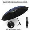 Fully Automatic Reverse Folding Umbrella With LED Flashlight 10Ribs Windproof Reflective Stripe UV Umbrellas For Sun Or Rain Day